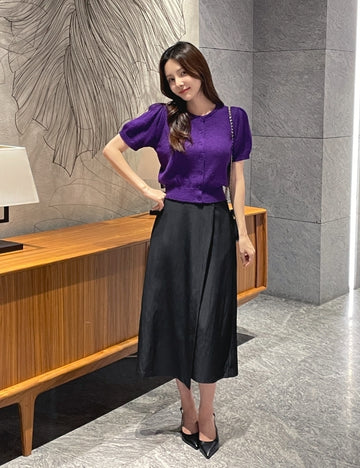 Make Unbalanced Wrap Banding Long Skirt
